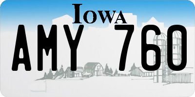 IA license plate AMY760