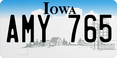 IA license plate AMY765