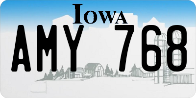 IA license plate AMY768