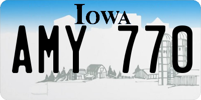 IA license plate AMY770