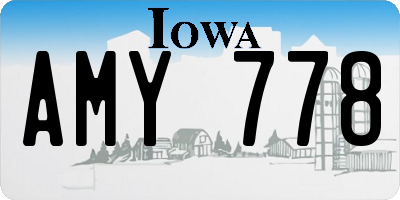 IA license plate AMY778