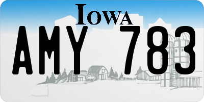 IA license plate AMY783
