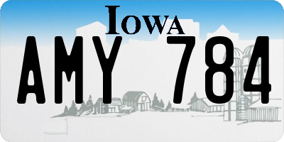 IA license plate AMY784