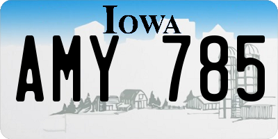 IA license plate AMY785