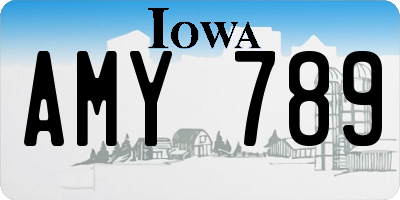 IA license plate AMY789