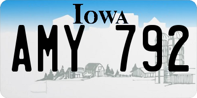 IA license plate AMY792