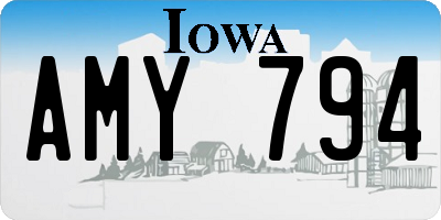 IA license plate AMY794