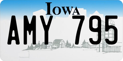 IA license plate AMY795