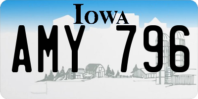 IA license plate AMY796