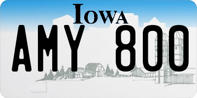 IA license plate AMY800