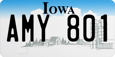 IA license plate AMY801