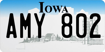 IA license plate AMY802