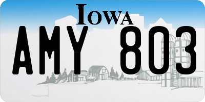 IA license plate AMY803