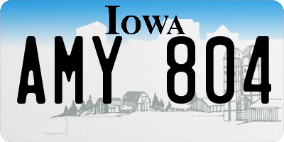 IA license plate AMY804