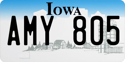 IA license plate AMY805