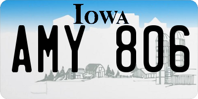IA license plate AMY806
