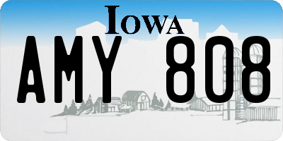 IA license plate AMY808