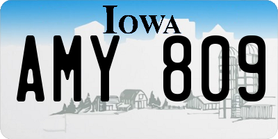 IA license plate AMY809