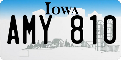 IA license plate AMY810