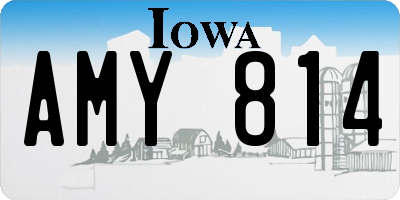 IA license plate AMY814