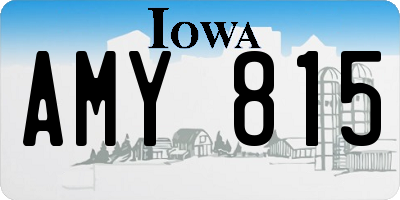 IA license plate AMY815