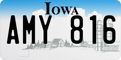 IA license plate AMY816