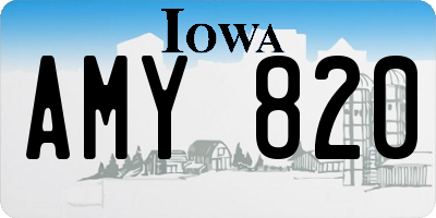 IA license plate AMY820