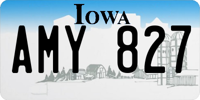 IA license plate AMY827
