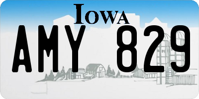 IA license plate AMY829
