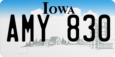 IA license plate AMY830