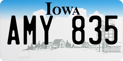 IA license plate AMY835