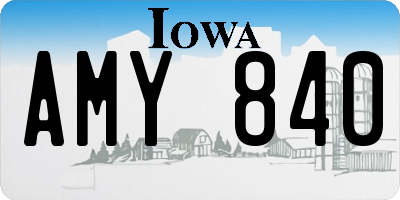 IA license plate AMY840
