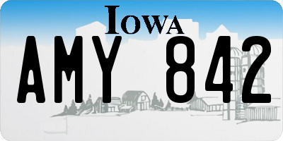 IA license plate AMY842