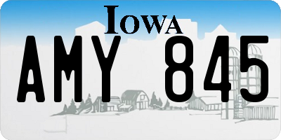 IA license plate AMY845