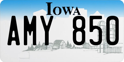 IA license plate AMY850