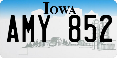 IA license plate AMY852