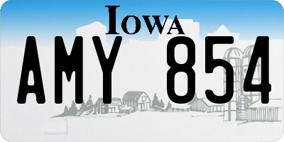 IA license plate AMY854