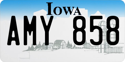 IA license plate AMY858