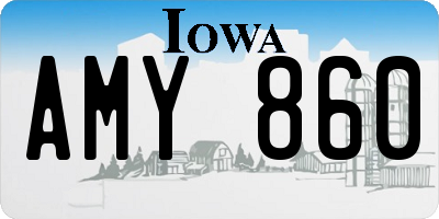 IA license plate AMY860