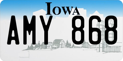 IA license plate AMY868