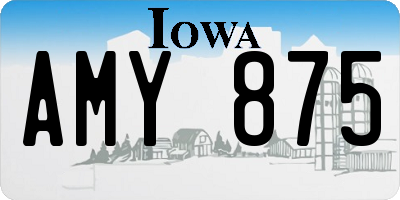 IA license plate AMY875