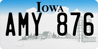 IA license plate AMY876