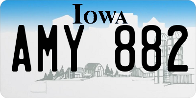 IA license plate AMY882