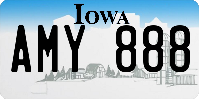 IA license plate AMY888