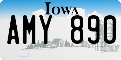 IA license plate AMY890