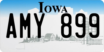 IA license plate AMY899