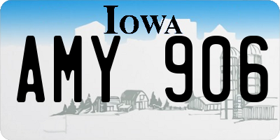 IA license plate AMY906