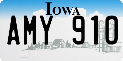 IA license plate AMY910