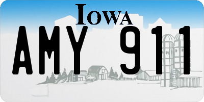 IA license plate AMY911