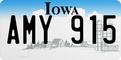 IA license plate AMY915